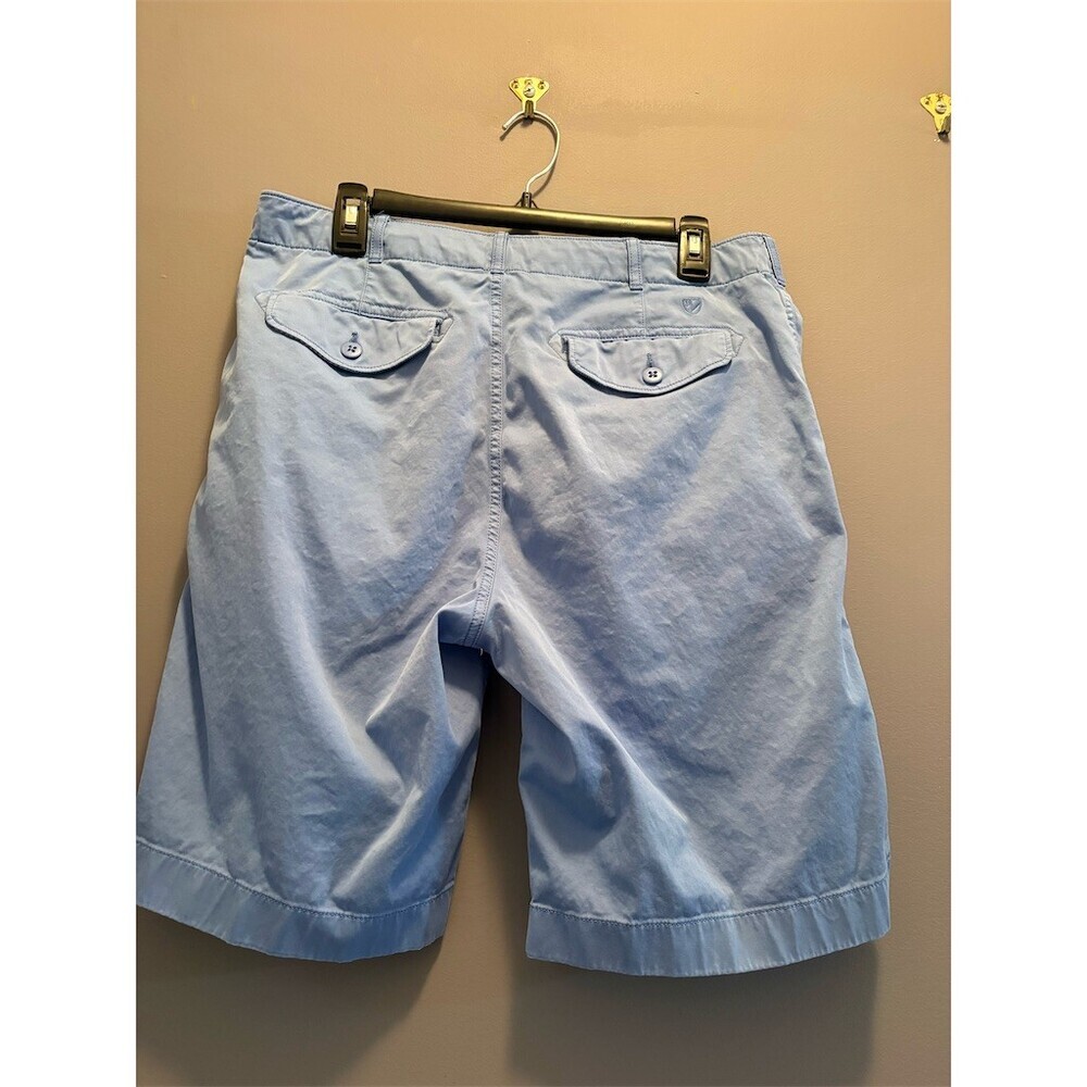 Cremieux Men's Chino Shorts Size 34 Light Blue Flat Front Button Fly - Picture 6 of 11